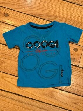 Coogi Vintage Hip Hop Rap Y2K Turquoise V-Neck Kids Tee 2T/3T